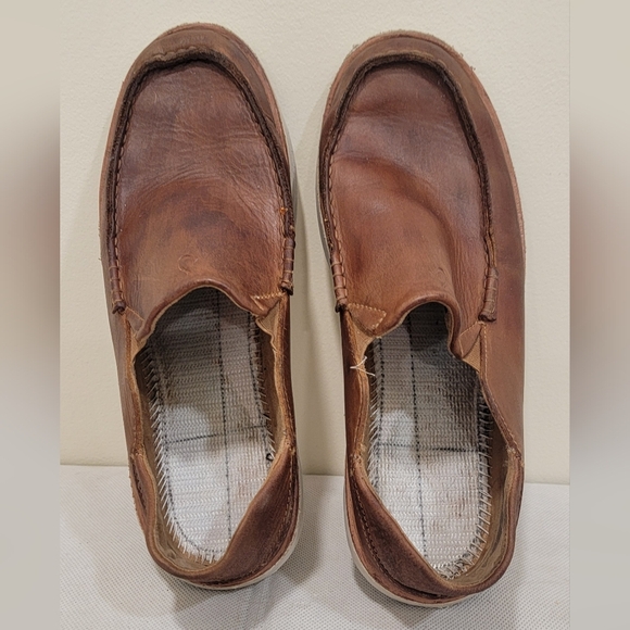 MEN'S OLUKAI KALIA BROWN LEATHER DRIVING MOCCASINS (Sz 9.5) - Picture 6 of 6